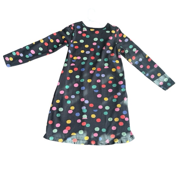 Hanna Andersson Long Sleeve Tee shirt dress black confetti colorful cotton 8 - Picture 3 of 4